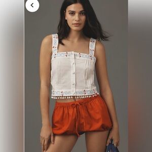 NEW: Hunter Bell, The Emery Top Color: Costal white w/ light blue and red,Small.